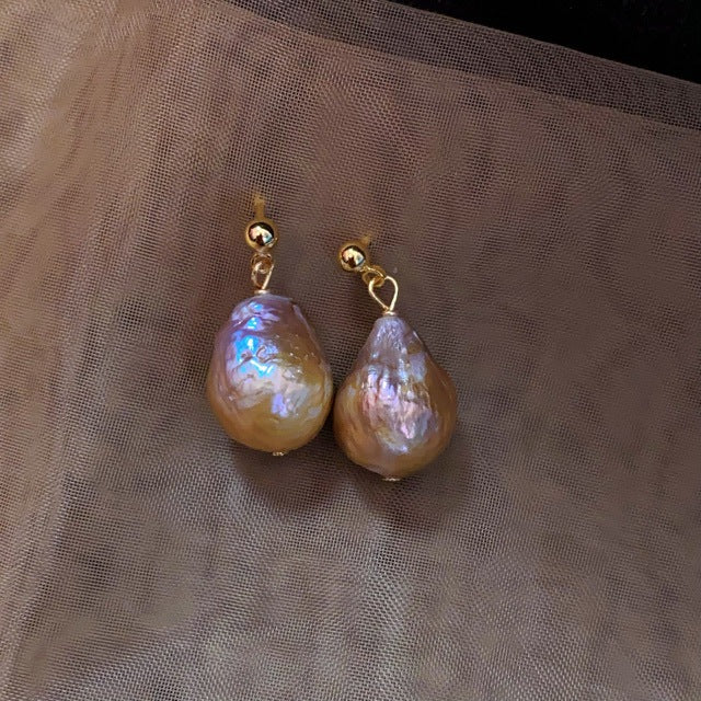ルロウ マーメイド イリデセントバロックパール ドロップピアス