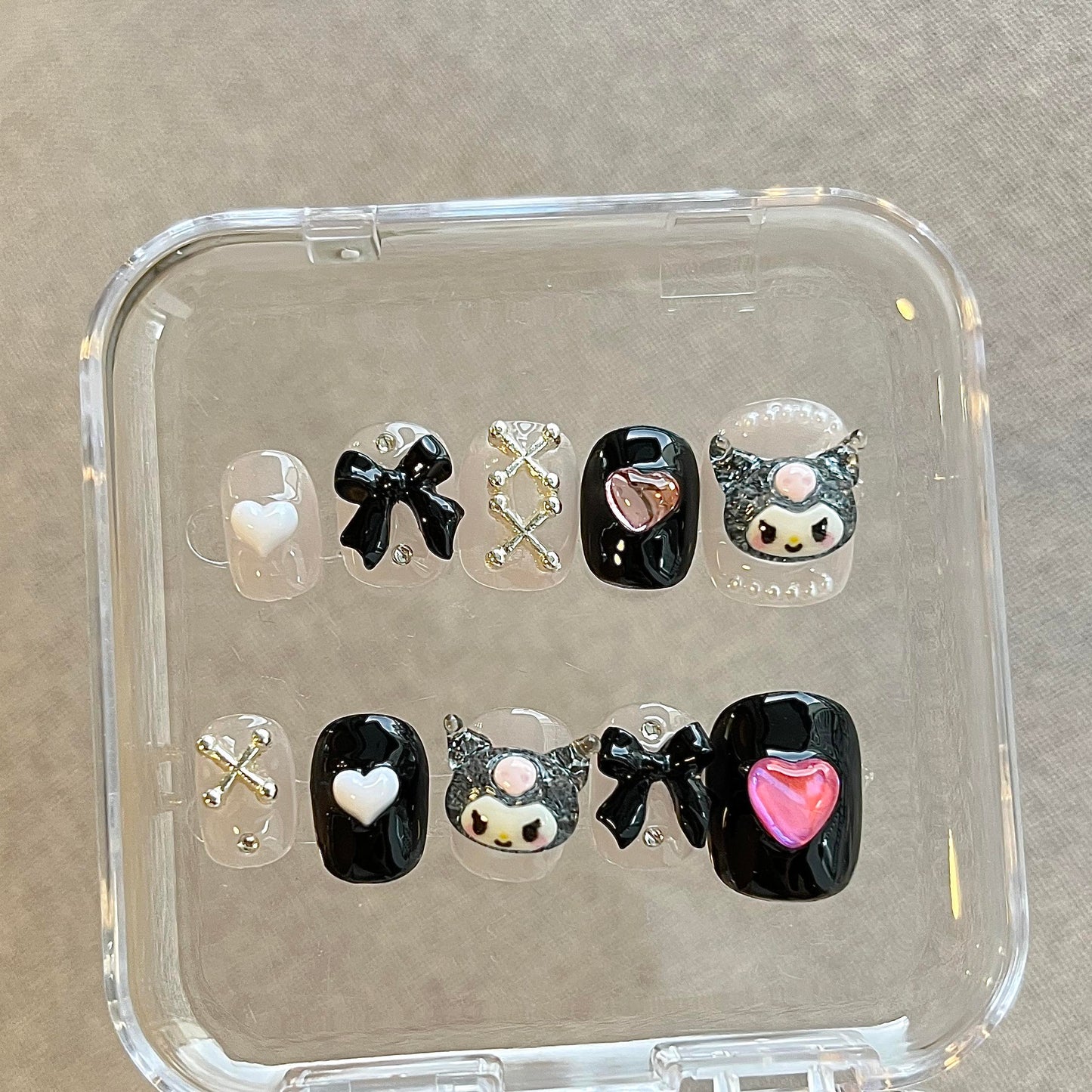 Nail Clearance Acrylic Handmade Reusable Press On Nails Black Collection Daily