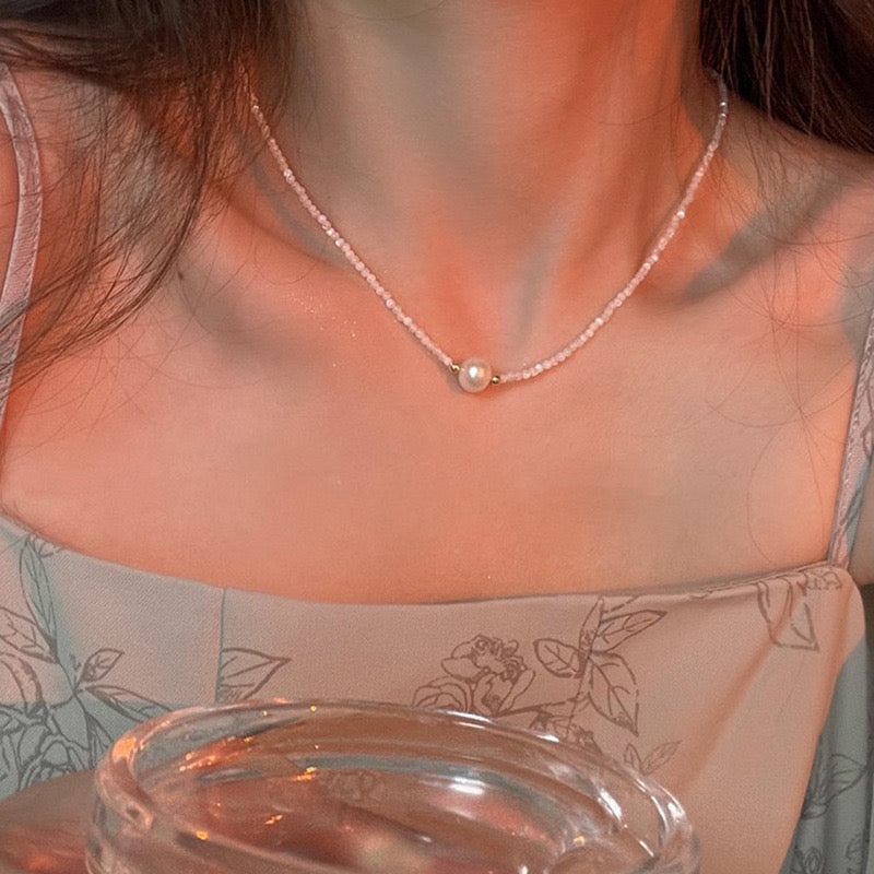 316-Natural Pearl Fashion Minimalist Shell Choker Necklace Vacations Gift For Her