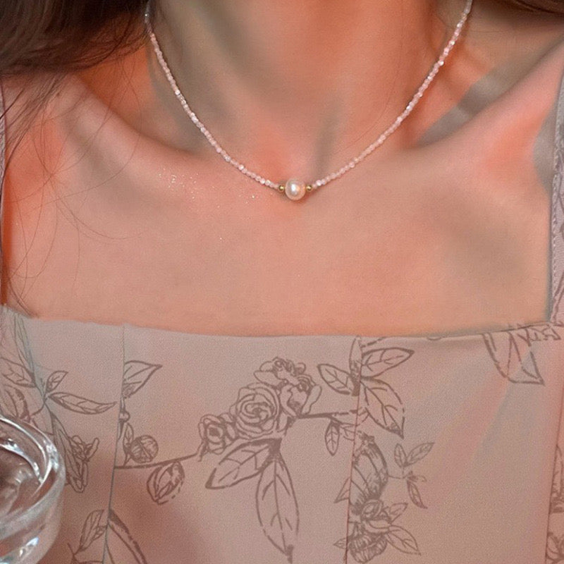 316-Natural Pearl Fashion Minimalist Shell Choker Necklace Vacations Gift For Her