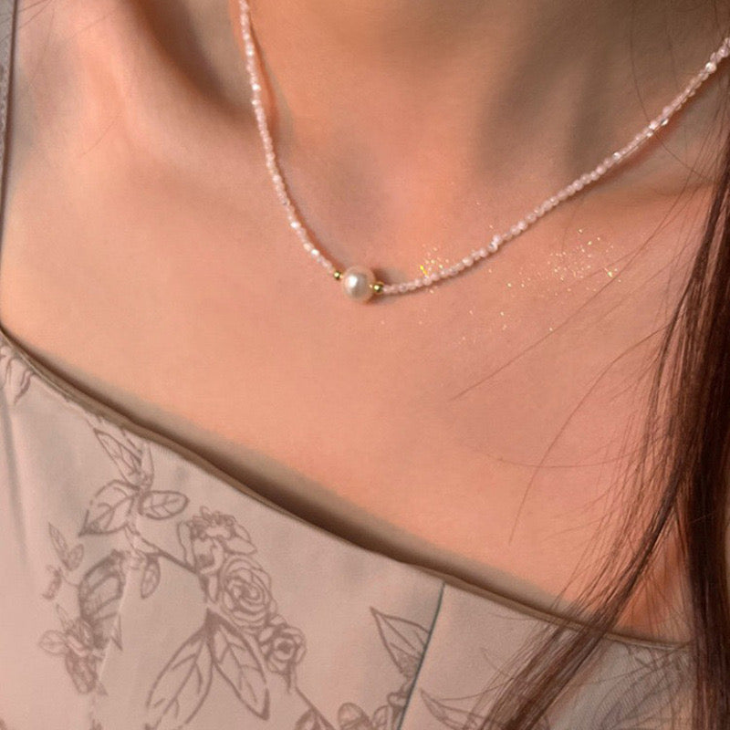 316-Natural Pearl Fashion Minimalist Shell Choker Necklace Vacations Gift For Her