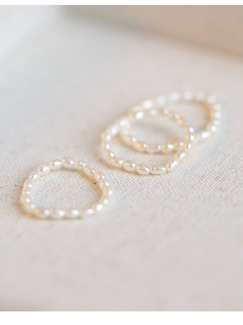 332-Natural Small 14K Gold Bead Pearl Ring Vacations Gift For Her