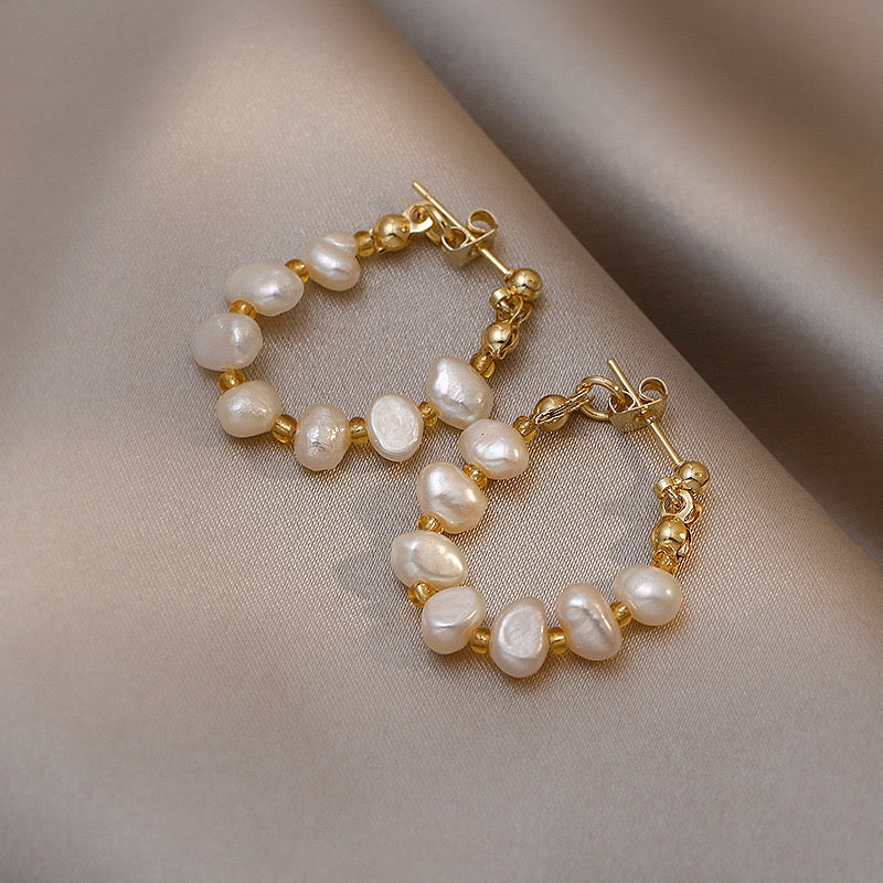 342-Baroque Freshwater Pearl Earrings