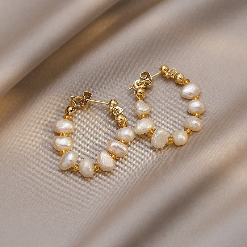342-Baroque Freshwater Pearl Earrings