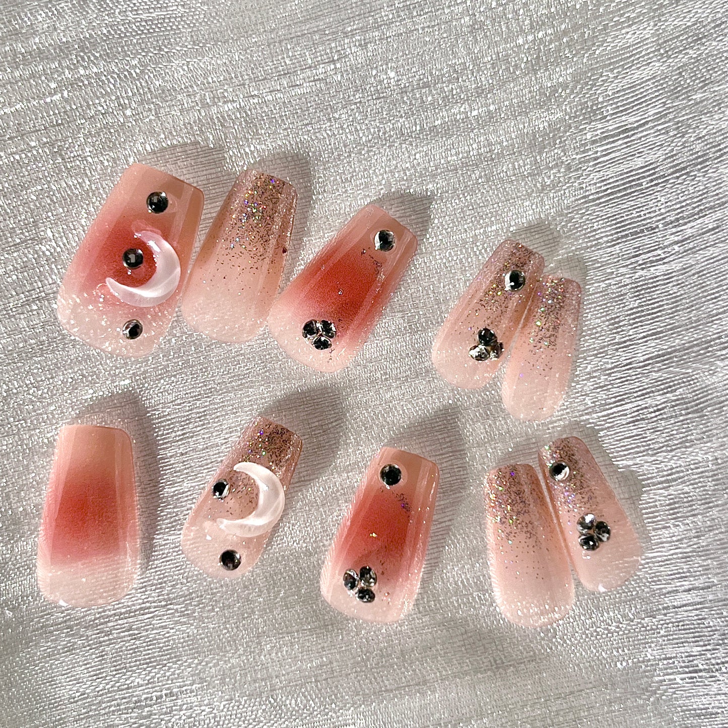 Nail Clearance Long Press on False Nails 24PCS Wedding Ceremony Spring Vacations Gift For Her