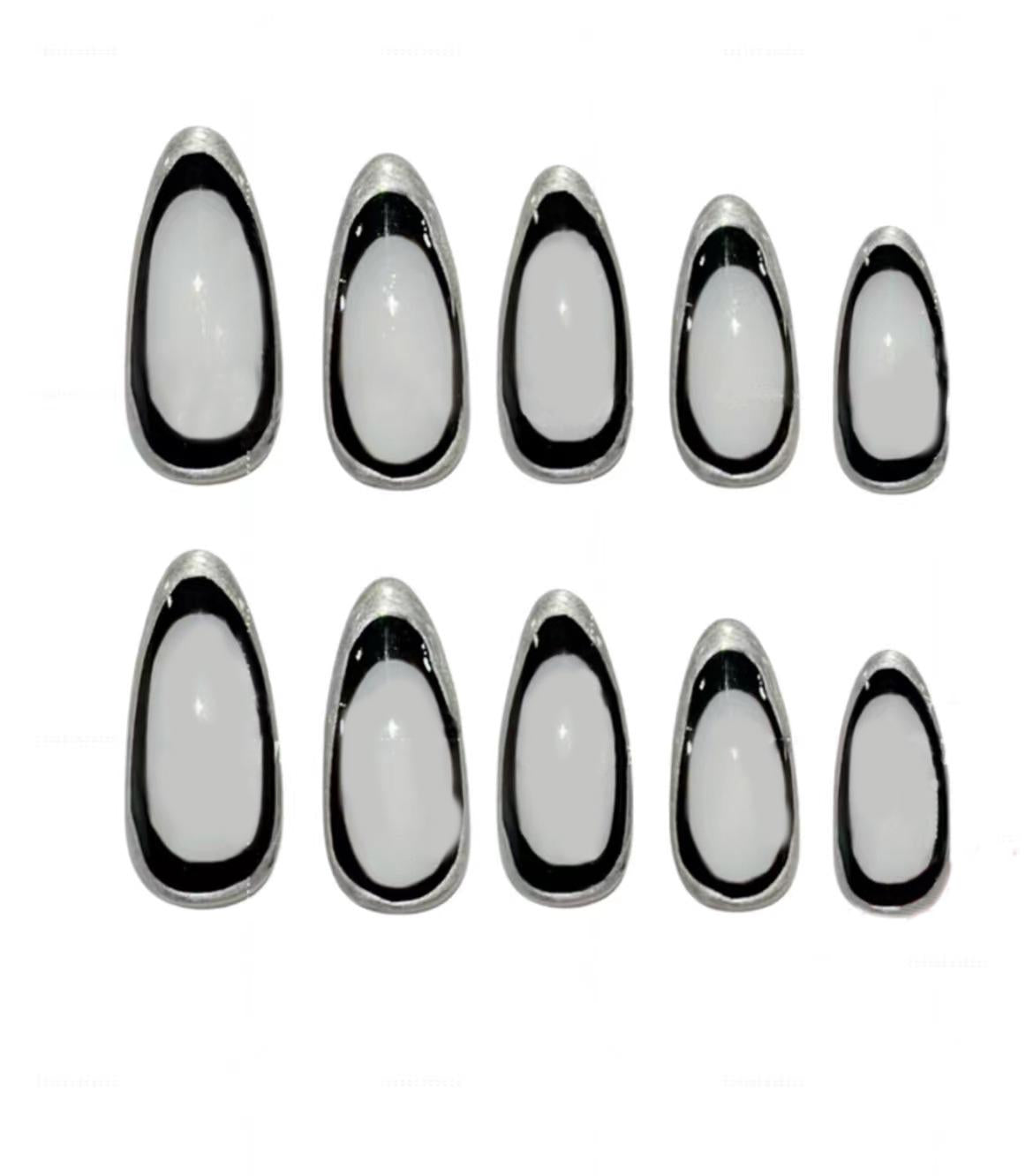 Nail Clearance Acrylic Handmade Reusable Press On Nails Black Collection Daily