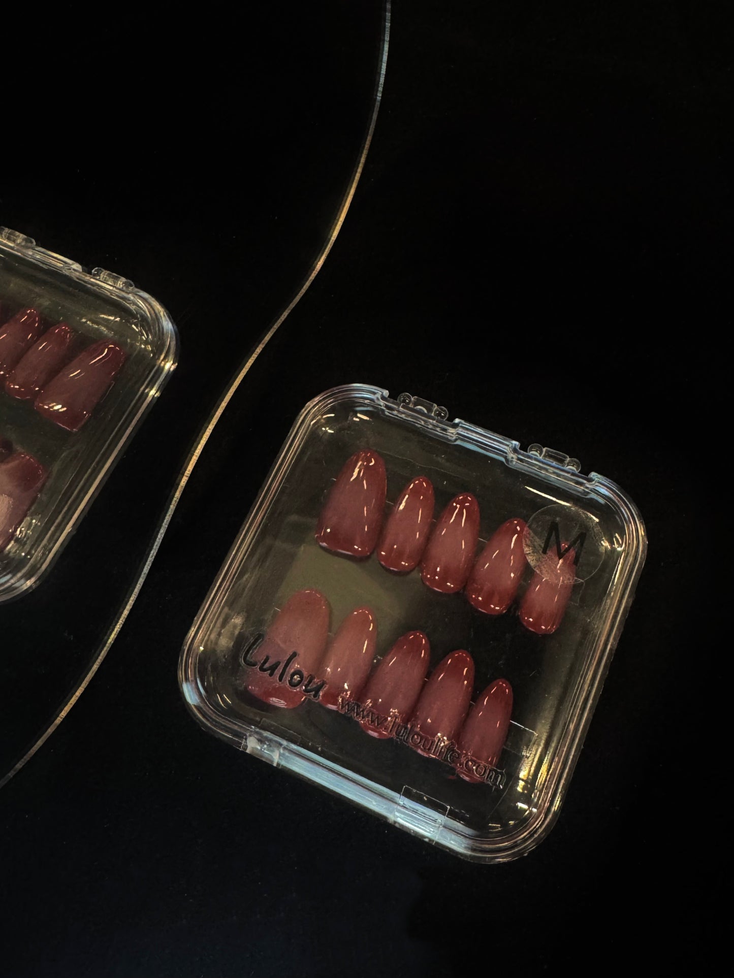 Lulou Magenta Ombré Almond Press on Nails 10PCS REUSABLE Handmade Acrylic Fake Nails Gradient Purple-Pink Trend 2025