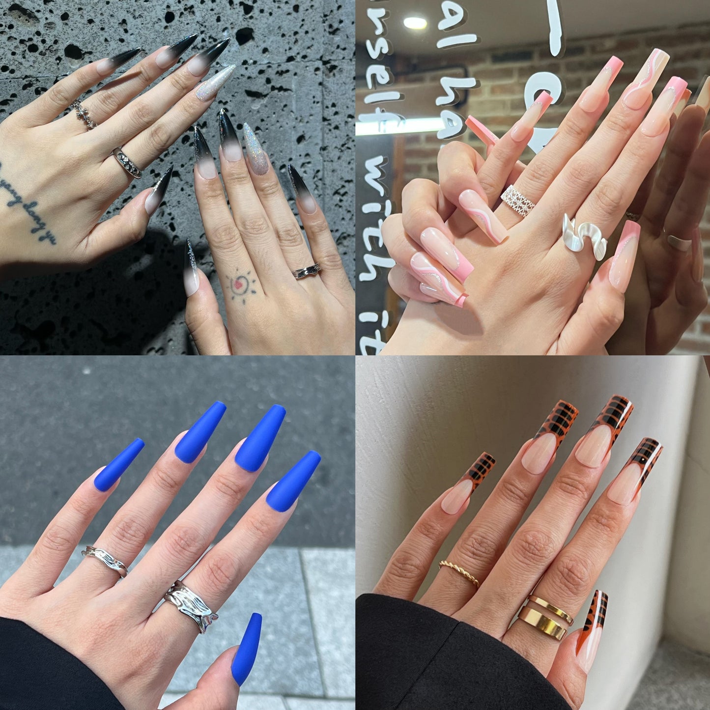 Nail Clearance Long Press on False Nails 24PCS
