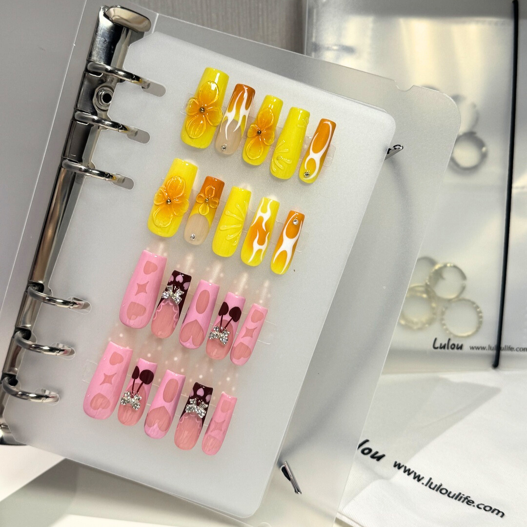 Lulou Multi-Use Storage Book for Press-On Nails, Jewelry, Photos & Cards, Portable A6 Organizer Binder with Pages, Travel-Friendly Design Fits in Handbag , 3 Styles Optional with Gift Accessories Included