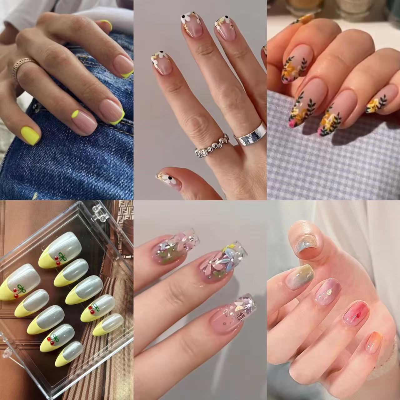 Nail Clearance Acrylic Short Reusable Press On Nails Summer & Spring Collection #1 Vacations Gift For Her