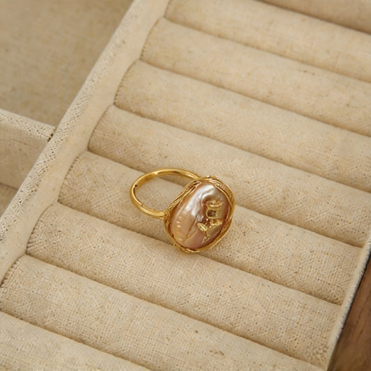 Lulou Retro Baroque Summer Vacation Pearl Ring