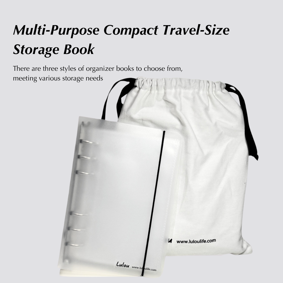 Lulou Multi-Use Storage Book for Press-On Nails, Jewelry, Photos & Cards, Portable A6 Organizer Binder with Pages, Travel-Friendly Design Fits in Handbag , 3 Styles Optional with Gift Accessories Included