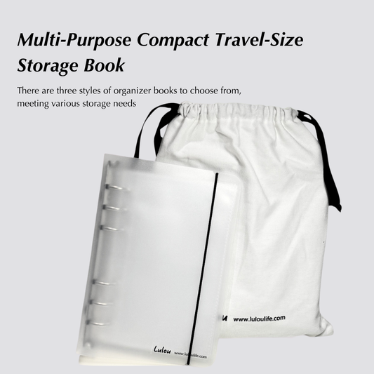 Lulou Multi-Use Storage Book for Press-On Nails, Jewelry, Photos & Cards, Portable A6 Organizer Binder with Pages, Travel-Friendly Design Fits in Handbag , 3 Styles Optional with Gift Accessories Included