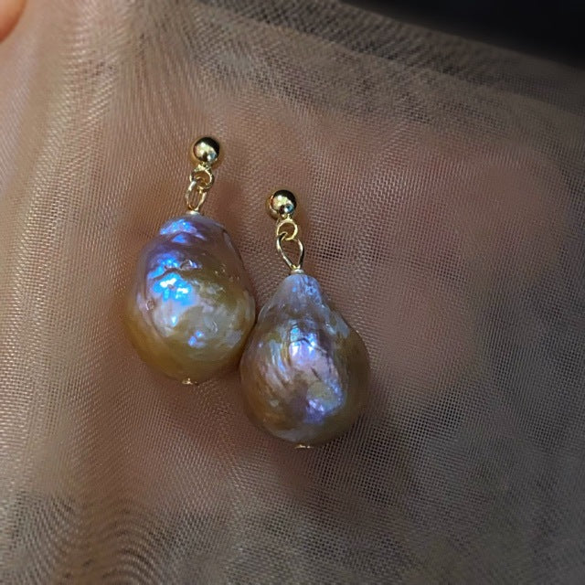 ルロウ マーメイド イリデセントバロックパール ドロップピアス