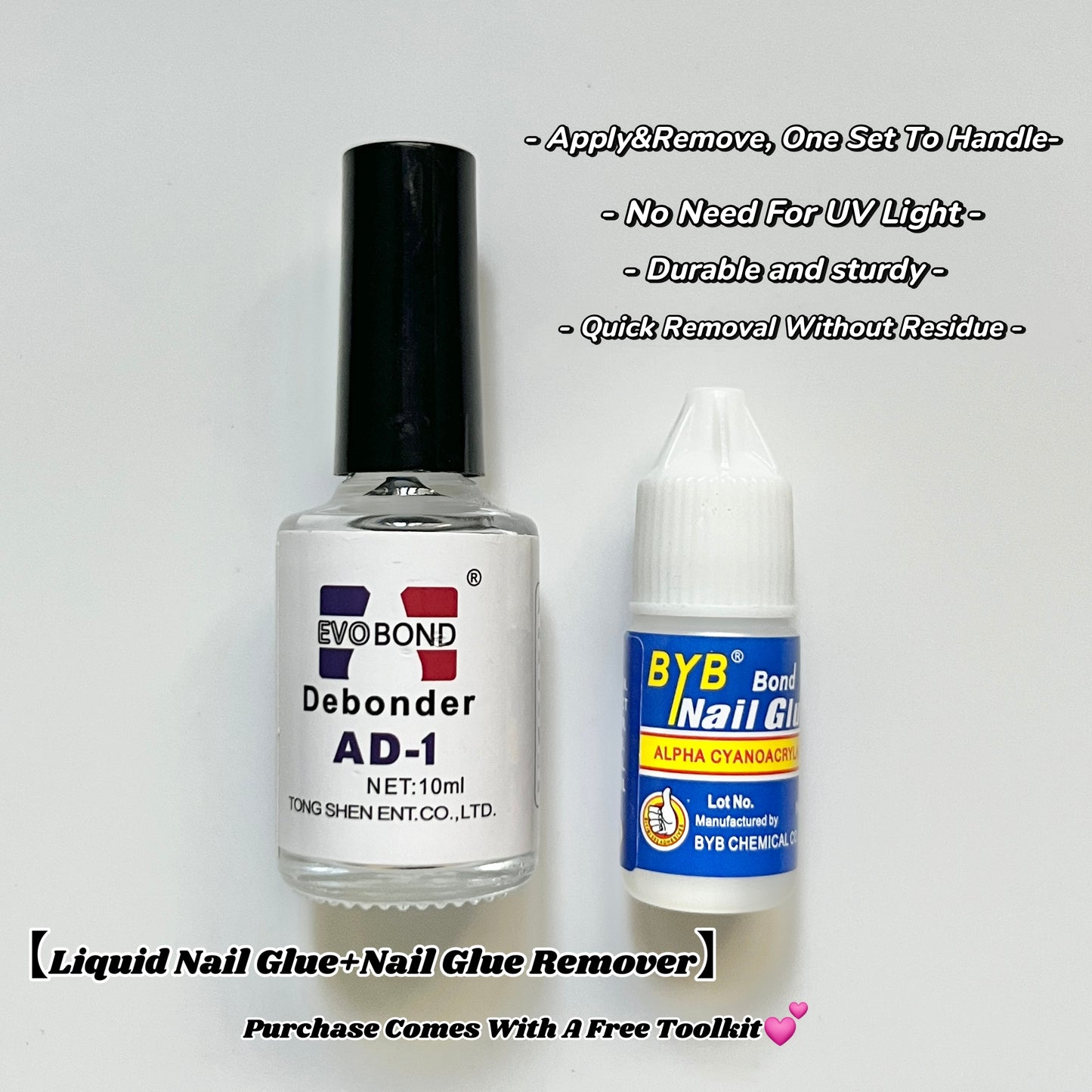 Lulou Liquid Glue Kit-Liquid Nail Glue&Nail Glue Remover
