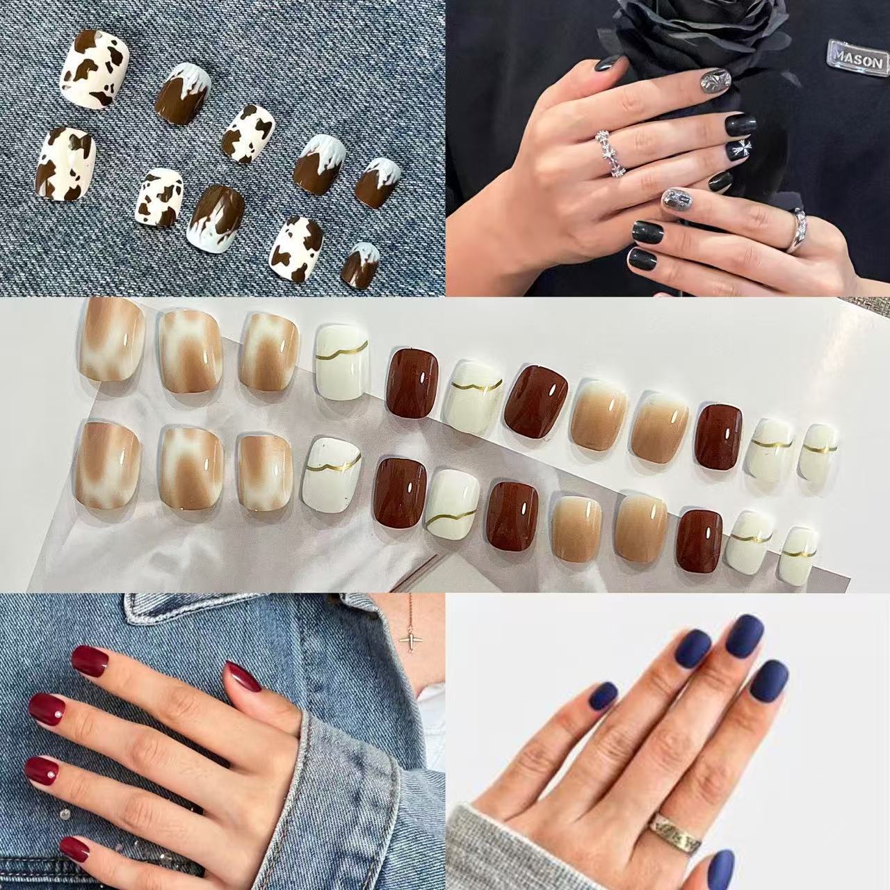 Nail Clearance Short Press on False Nails 24PCS