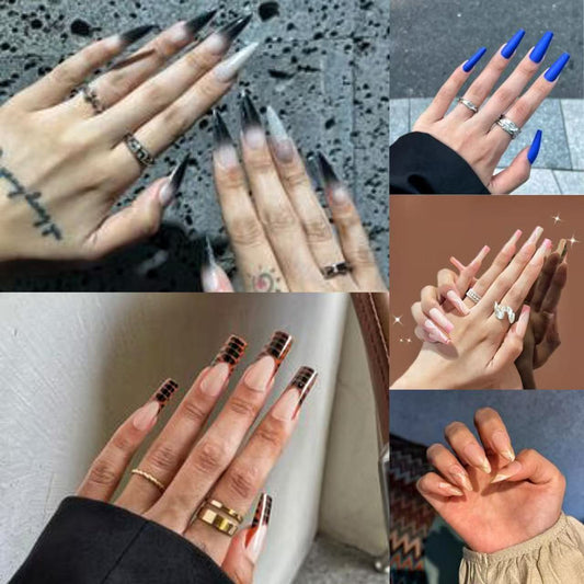 Nail Clearance Long Press on False Nails 24PCS