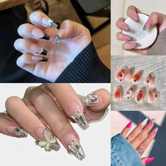 Nail Clearance Long Press on False Nails 24PCS Wedding Ceremony Spring