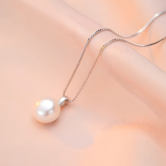 319-925 Silver Freshwater Pearl Choker Necklace