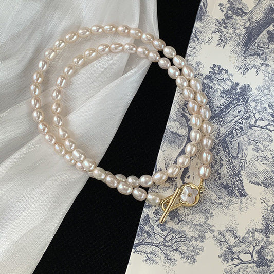 335-Freshwater Pearl OT Clasp Sweater Chain Pearl Necklace