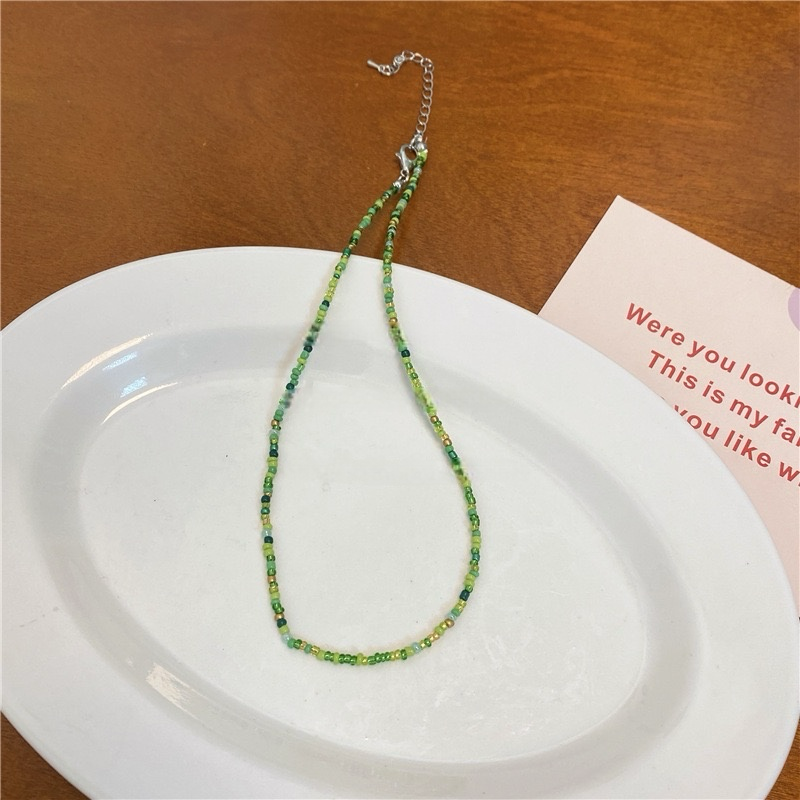 370-Macaron Candy-Colored Beaded Necklace Perfect for Gifting Friends