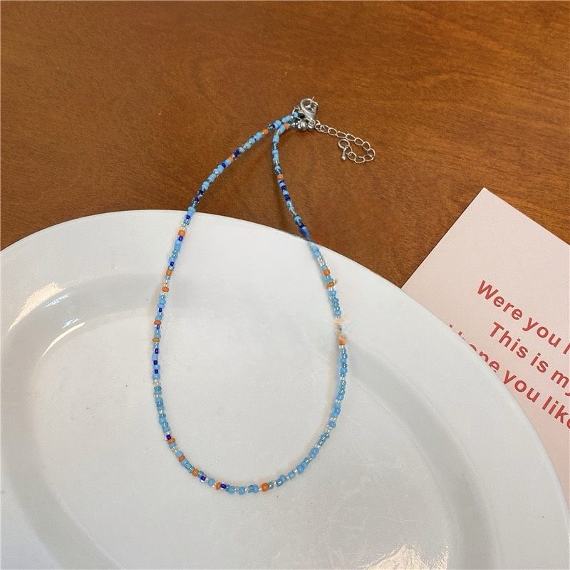 370-Macaron Candy-Colored Beaded Necklace Perfect for Gifting Friends
