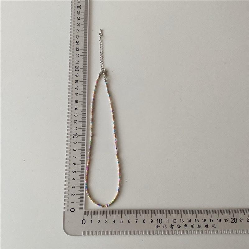 370-Macaron Candy-Colored Beaded Necklace Perfect for Gifting Friends