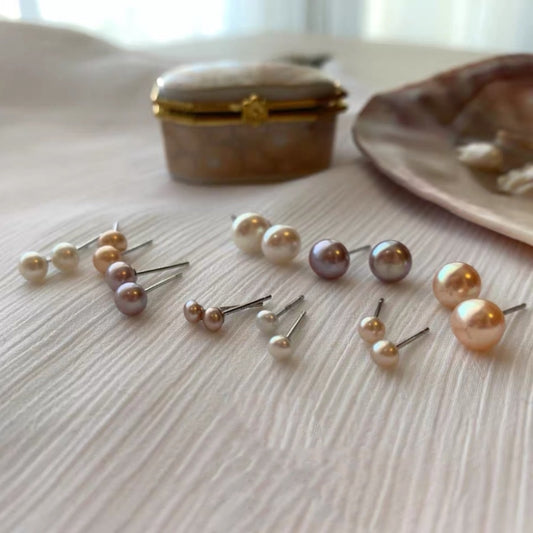 393-Pearl Earrings Stud S925 Silver