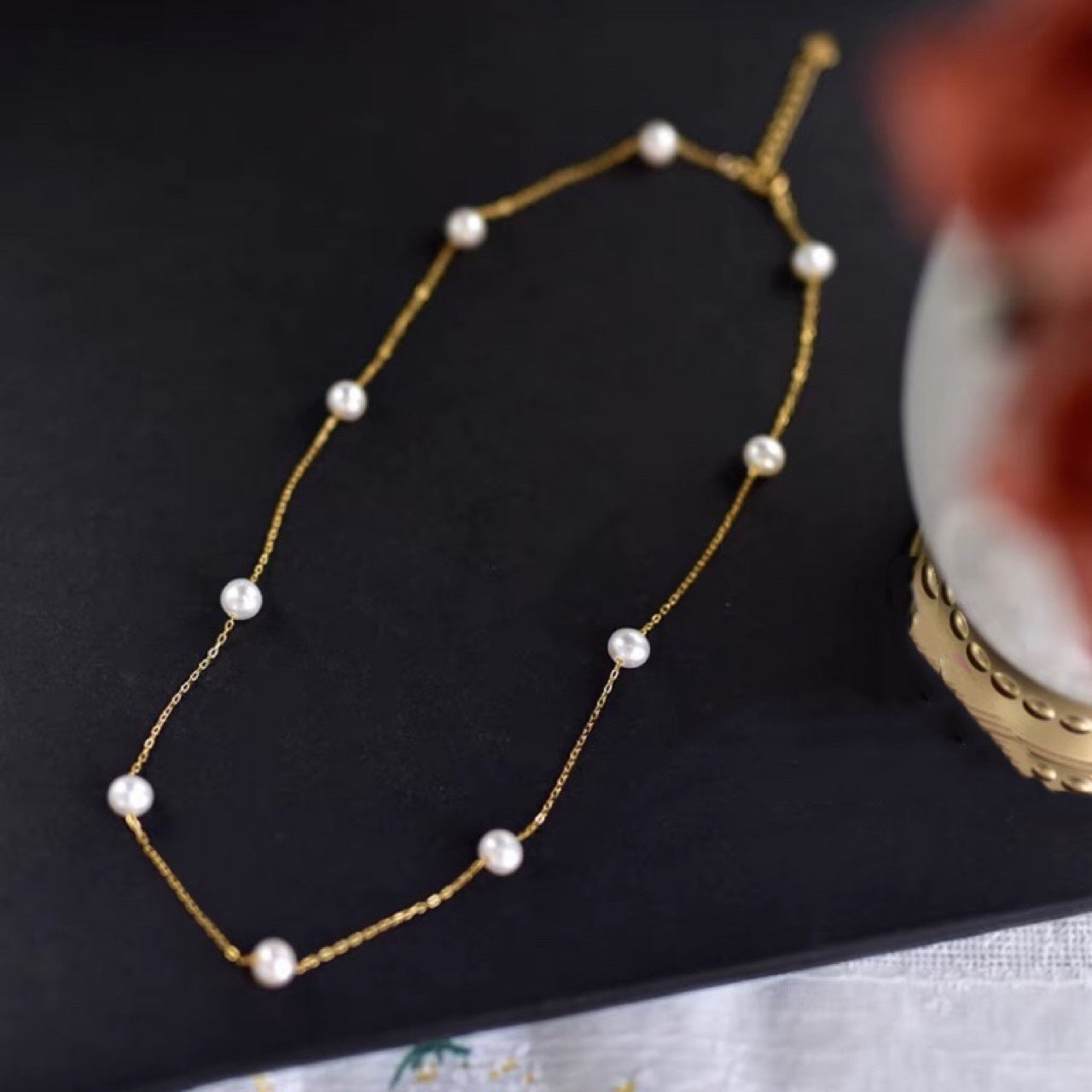 400-Natural Freshwater Starry Pearl Necklace – Short Luxe & Chic Statement Choker
