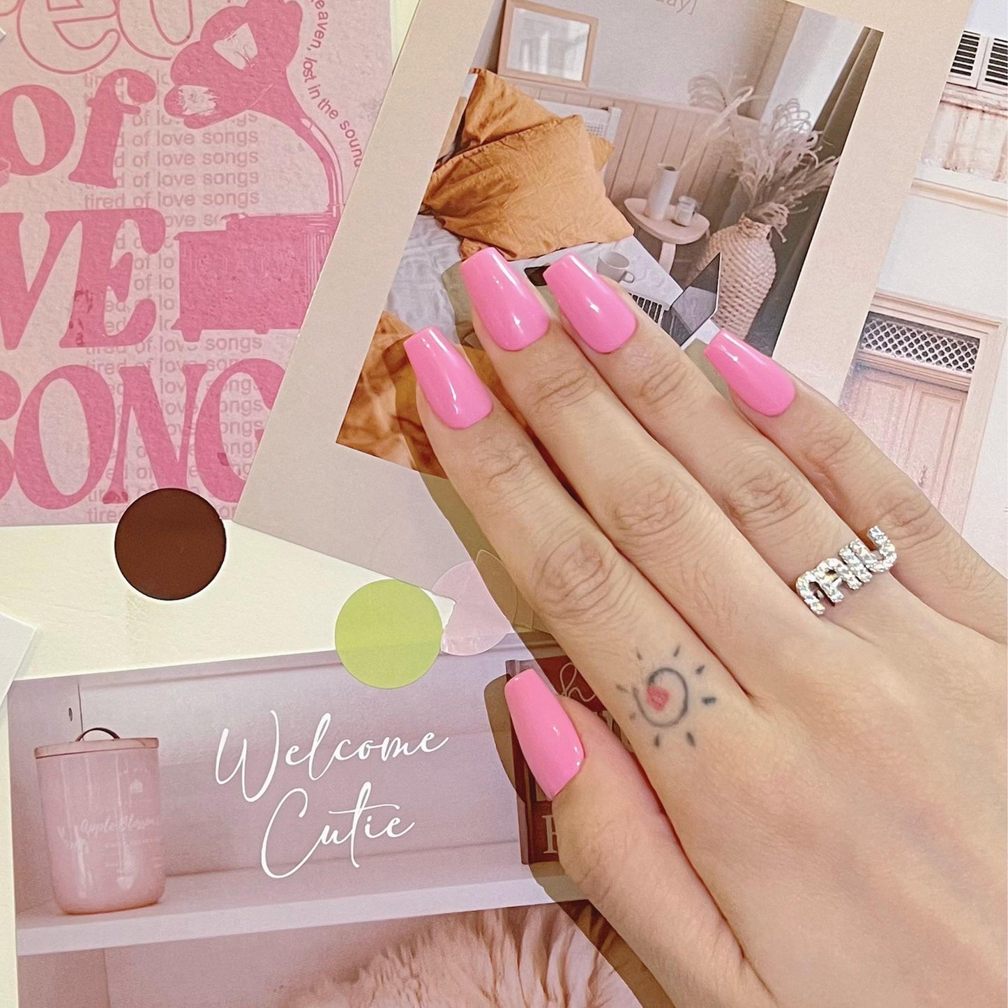 Nail Clearance Acrylic Handmade Reusable Press On Nails Pink Collection
