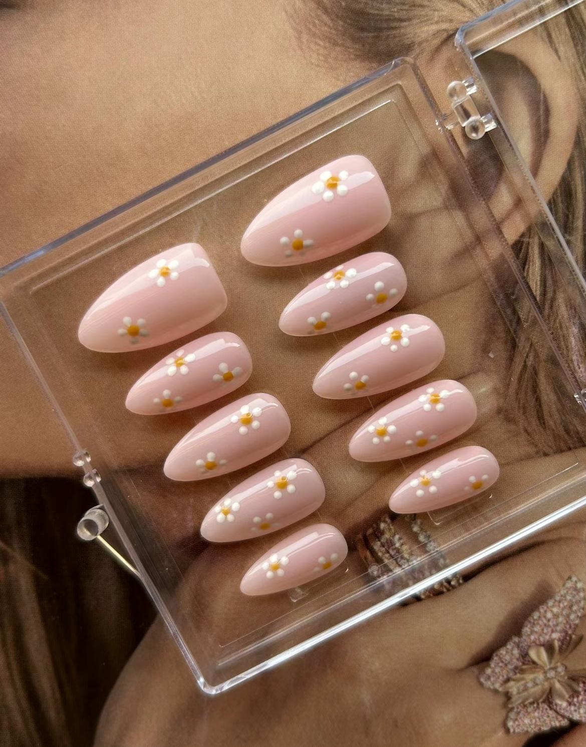 Nail Clearance Acrylic Handmade Reusable Press On Nails Pink Collection