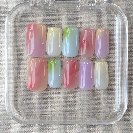 L Size Clearance Press On Nails Mixed Styles Handmade Acrylic Reusable 10 pcs False Nails Daily Vacation Party Dating Wedding Holiday Gift