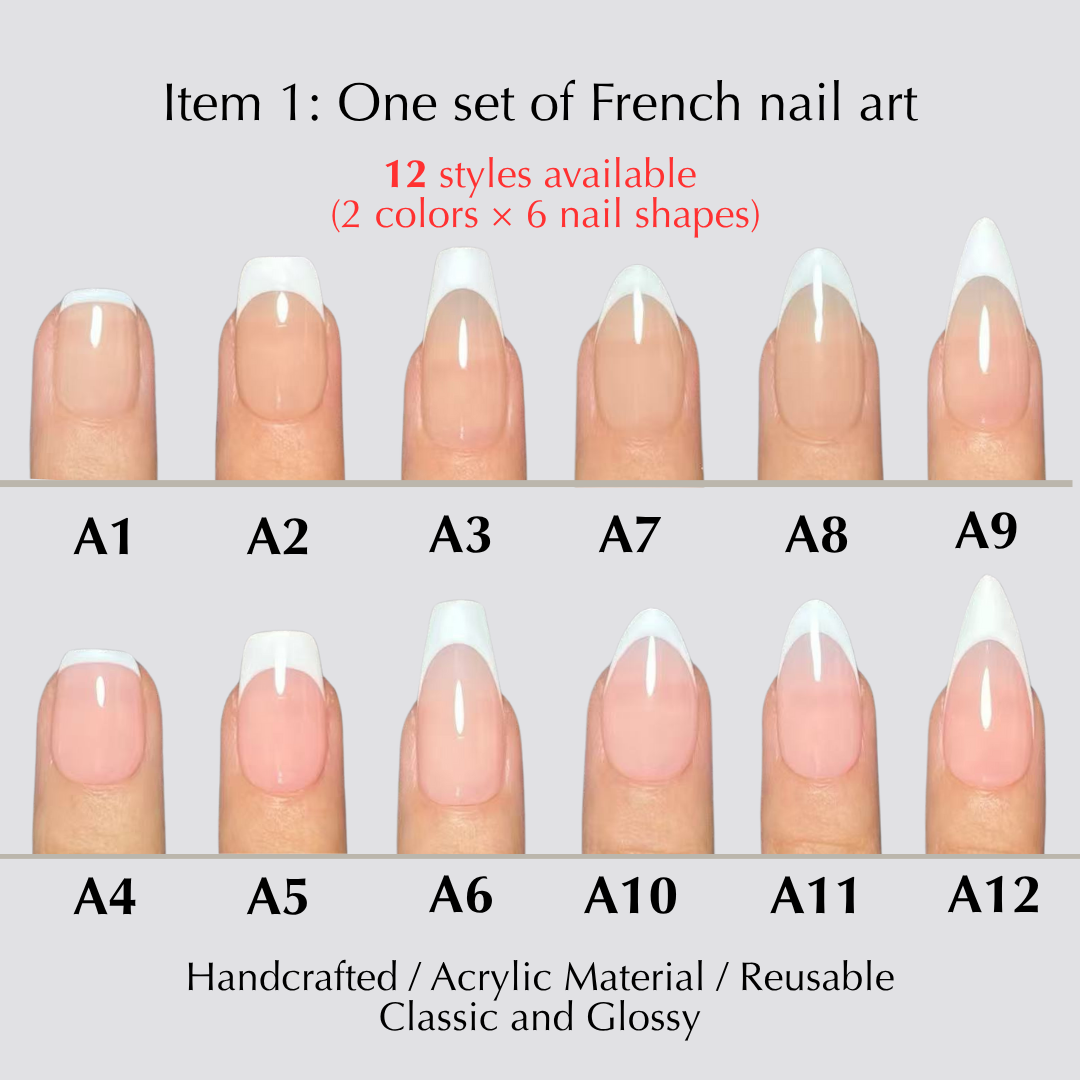 Lulou 7-in-1 French Tip Nail Starter Kit with 3W UV Lamp - Choose from 6 Nude & Pink Styles Includes Solid Gel Glue & Remover Complete DIY Nail Art Tools for Beginners Perfect Girls Gift Set