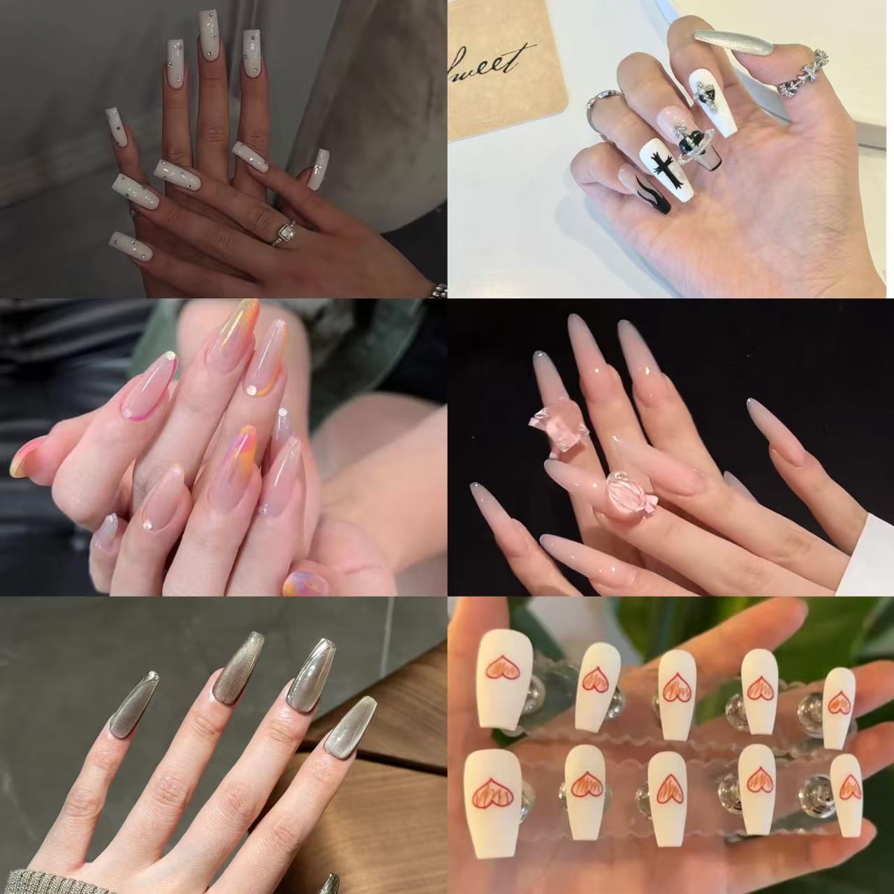 Nail Clearance Acrylic Extra Length Long Reusable Press On Nails Vacations Gift For Her