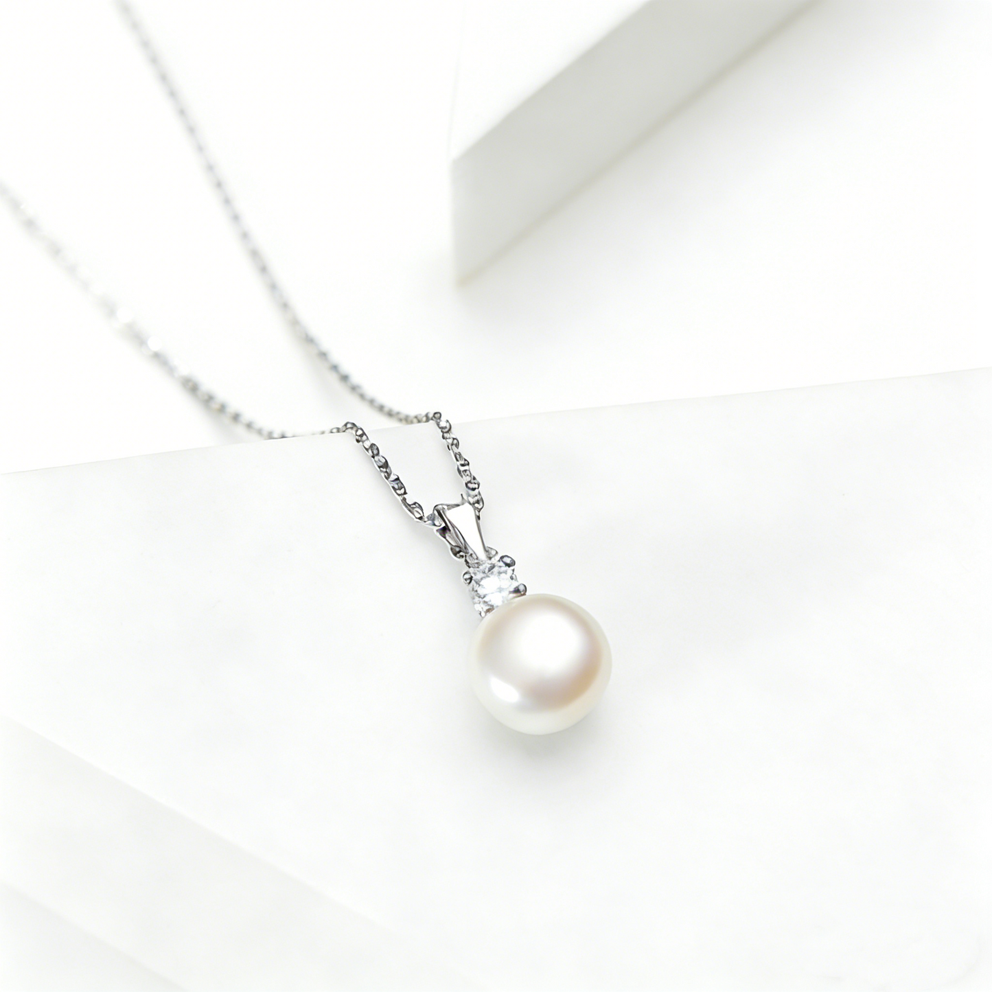 Lulou Classic Understated Freshwater Pearl Jewelry Ensemble – Necklace, Stud Earrings & Band Ring Niche Gift-Ready Collection