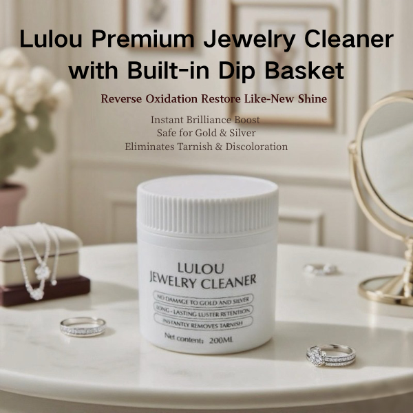 Lulou Pro Premium Jewelry Cleaner 200ML with Built-in Dip Basket Metal Safe Tarnish Remover for Gold Silver Platinum & More Instant Tarnish Removal Brilliance Restoration Gift The Perfect Jewelry Care Gift
